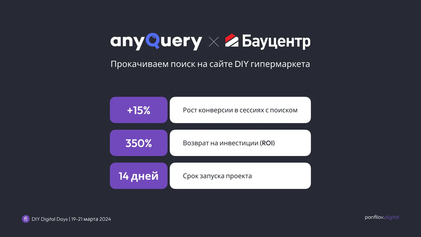 Результаты кейса AnyQuery и гипермаркета «Бауцентр»
